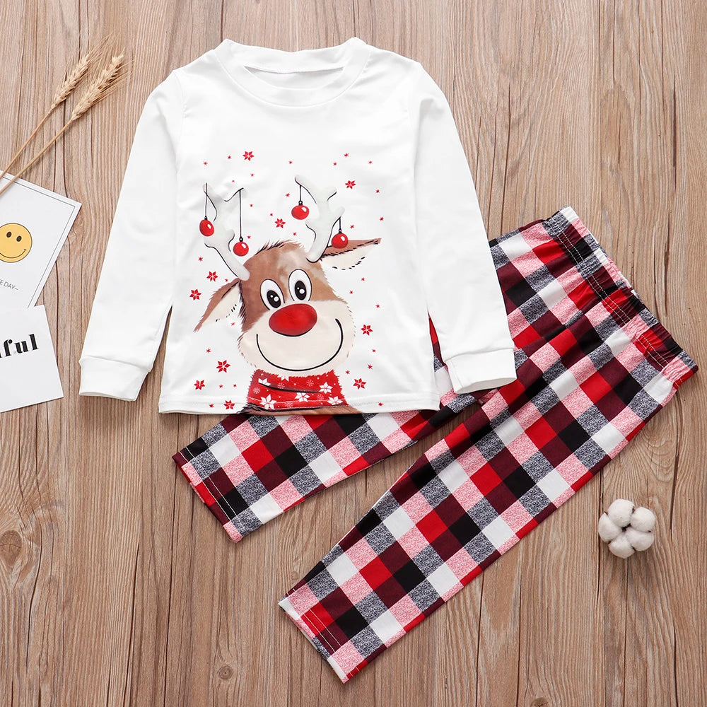 2023 Christmas Family Matching Pajamas Adults Kids Family Matching Outfits Top+Pants 2PCS Xmas Sleepwear Pyjamas Baby Jumpsuit