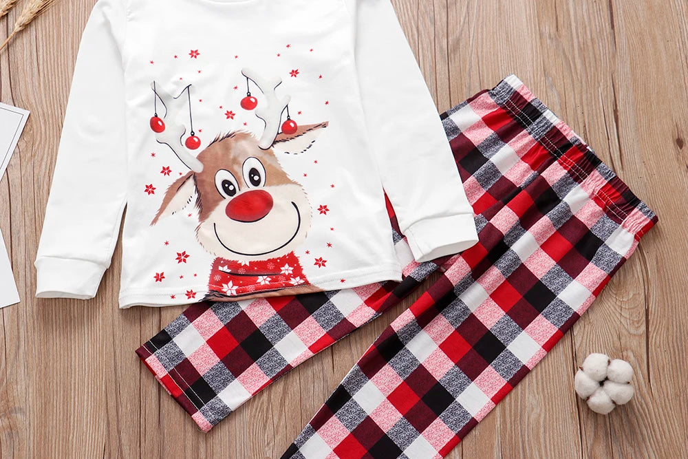 2023 Christmas Family Matching Pajamas Adults Kids Family Matching Outfits Top+Pants 2PCS Xmas Sleepwear Pyjamas Baby Jumpsuit