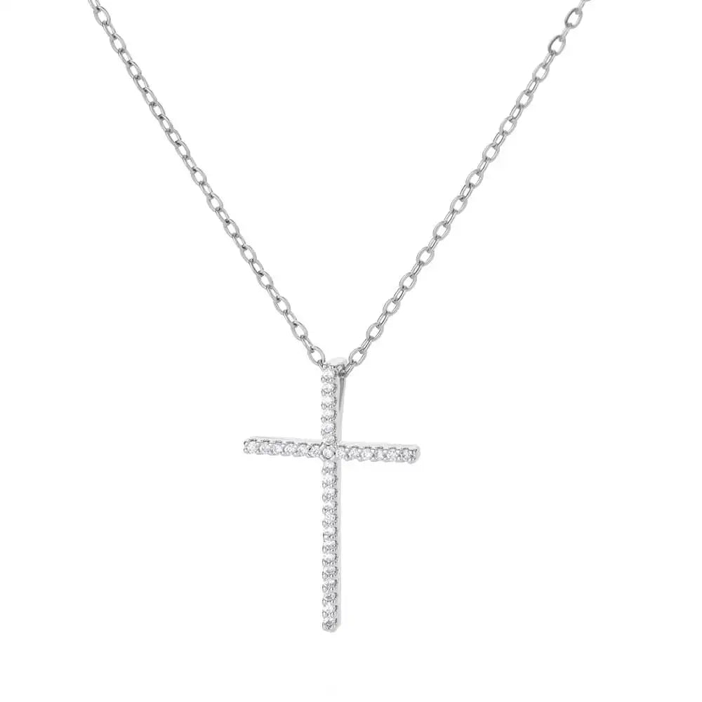 Multicolor Cross Necklaces For Women Shiny Zircon Cross Pendant Choker Couple Necklace Christmas Party Aesthetic Jewelry Gift