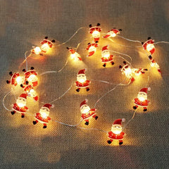 2M Christmas Santa Claus Snowflake LED Light String Garland Xmas Tree Fairy Light Christmas Decoration for Home New Year Navidad